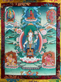 Standing Chenrezig Thangka Painting