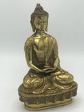 Brass Meditation Buddha Statue 8"