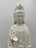 Porcelain Standing Quan Yin Statue 16"