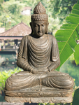 Stone Meditating Garden Buddha Statue 32" - Routes Gallery