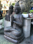 Stone Seated Namaste Buddha Statue 44"