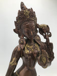 Brass Standing Goddess Tara Statue 12"
