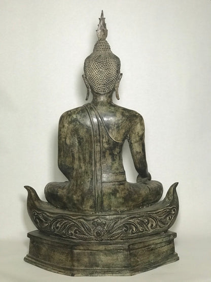 Brass Earth Witness Utong Buddha Statue 30" - Routes Gallery