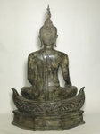 Brass Earth Witness Utong Buddha Statue 30" - Routes Gallery