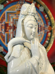 Porcelain Seated Quan Yin Statue 29" - Routes Gallery