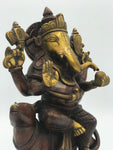 Brass Ganesh Statue seated on Large Rat 10"