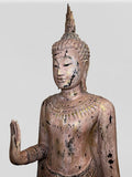 Wood Standing Thai Buddha Statue 73"