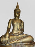 Wood Thai Earth Witness Buddha Statue 40"