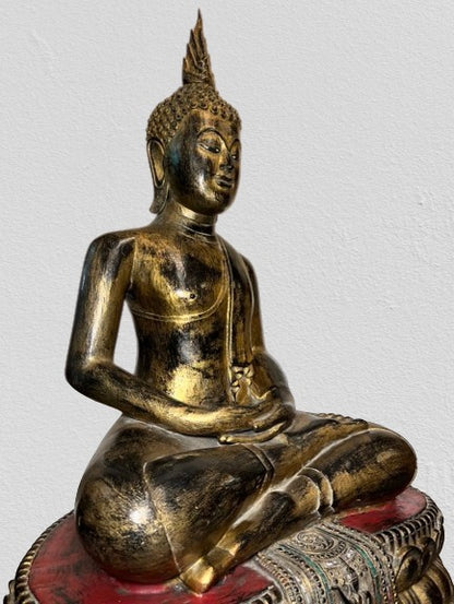 Wood Thai Meditation Buddha Statue 40"