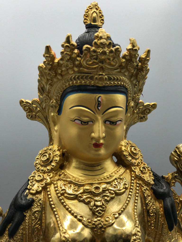 Brass White Tara Statue 12"