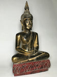 Wood Meditating Lanna Thai Buddha Statue 18" - Routes Gallery