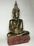 Wood Meditating Lanna Thai Buddha Statue 18" - Routes Gallery