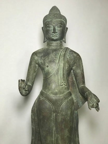 Brass Standing Teaching Buddha Statue 36" - Routes Gallery