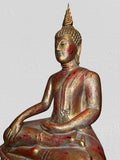 Wood Thai Earth Witness Buddha Statue 40"