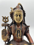 Brass Seated Abhaya Shiva Statue 8"