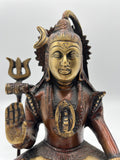 Brass Seated Abhaya Shiva Statue 8"