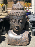 Large Stone Buddha Head Bust Statue 42"