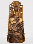 Wood Buddha Sculpture in Vitarka Mudra 45"