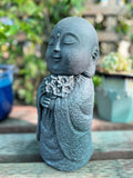 Standing Jizo Monk with Offering Flowers 11.5"
