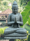 Seated Stone Namaste Buddha Statue 41"