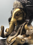 Brass Seated Ganesh Statue 7.5"