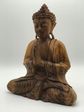 Wood Namaste Buddha Statue 12"