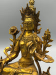Brass White Tara Statue 8.5"