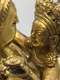 Brass Vajrasattva Yab-Yum Statue 12"