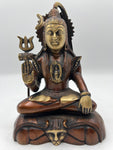 Brass Seated Abhaya Shiva Statue 8"