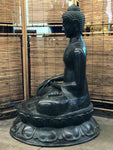 Brass Large Earth Touching Buddha 39" - Routes Gallery