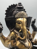 Brass Seated Ganesh Statue 7.5"
