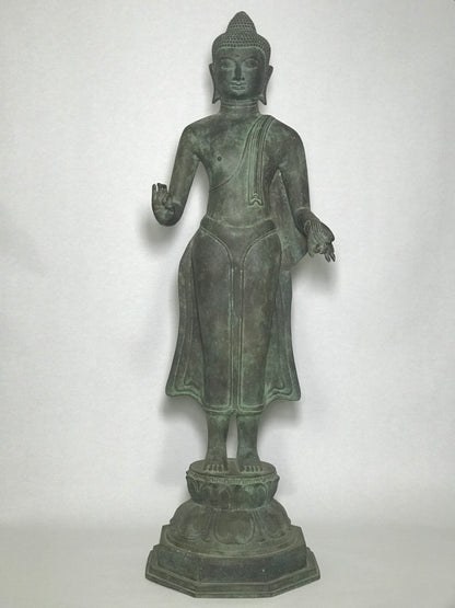 Brass Standing Teaching Buddha Statue 36" - Routes Gallery