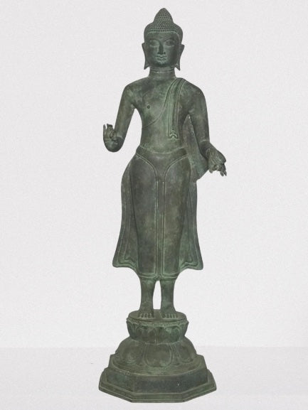 Brass Standing Teaching Buddha Statue 36" - Routes Gallery