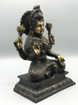Brass Lakshmi Statue Hindu Wealth Goddess 10.5"