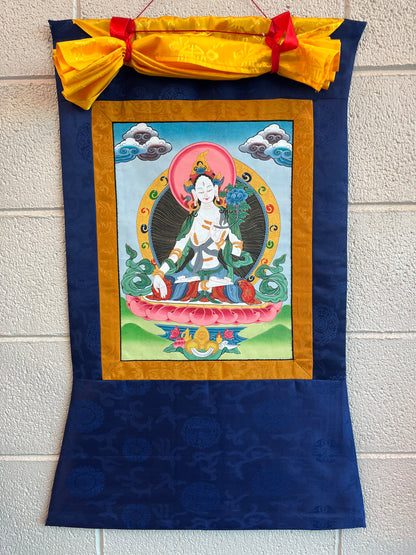 White Tara Thangka Painting
