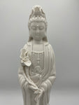 Porcelain Standing Quan Yin Statue 16"