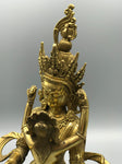 Brass Vajrasattva Yab-Yum Statue 12"