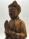 Wood Namaste Buddha Statue 12"