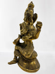 Brass Saraswati Wisdom Goddess Statue 8"