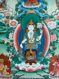 Standing Chenrezig Thangka Painting