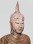 Wood Standing Thai Buddha Statue 73"