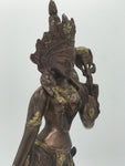Brass Standing Goddess Tara Statue 12"