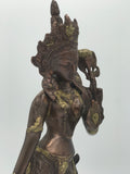 Brass Standing Goddess Tara Statue 12"