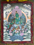 Green Tara Thangka Painting