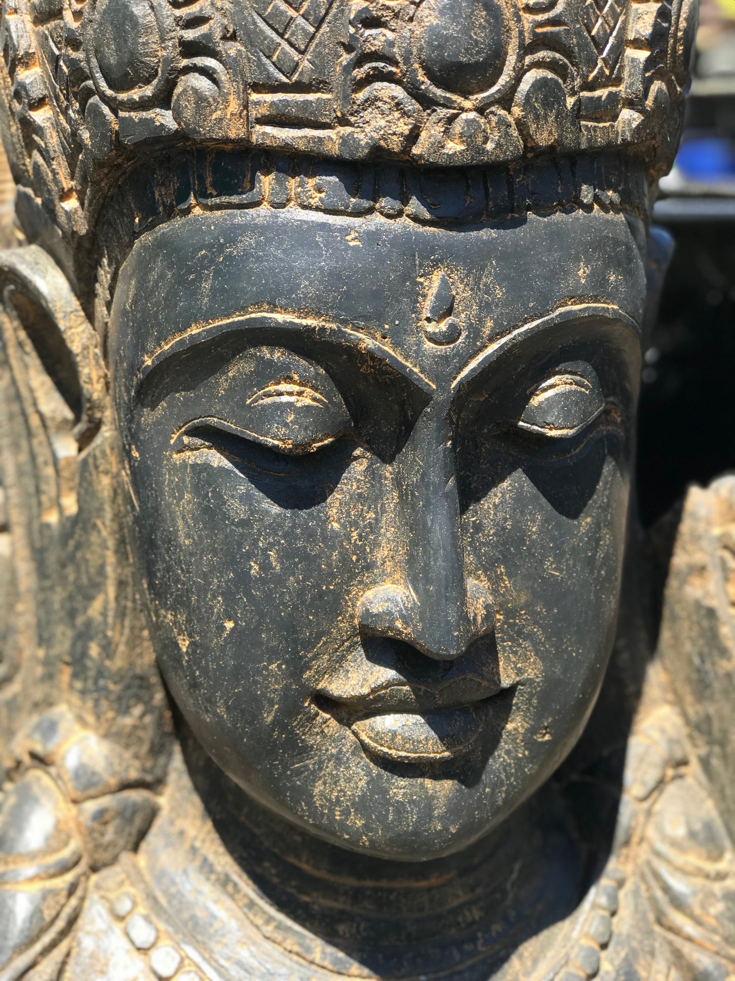 Stone Devi Tara Goddess Head Bust 42"