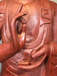 Wood Dharmachakra Buddha Statue 39" - Routes Gallery