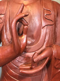 Wood Dharmachakra Buddha Statue 39" - Routes Gallery