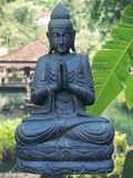 Stone Seated Namaste Buddha Statue 44"