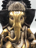 Brass Seated Ganesh Statue 7.5"