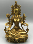 Brass Green Tara Statue 8.5"
